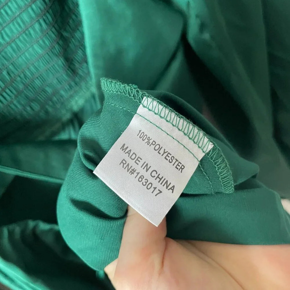 Princess Polly Nikita Satin Effect Long Sleeve Mini Dress Green Size 6 - Picture 8 of 8